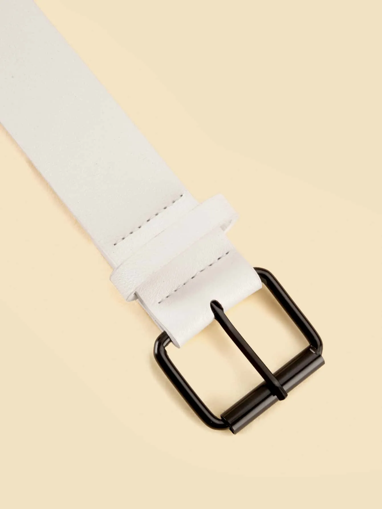 1pc Geo Buckle Wide Belt