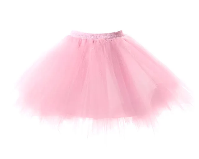 2018 Tulle Skirts Womens High Quality Elastic Stretchy Tulle Teen Layers Summer Womens Adult Tutu Skirt  Pleated Mini Skirts