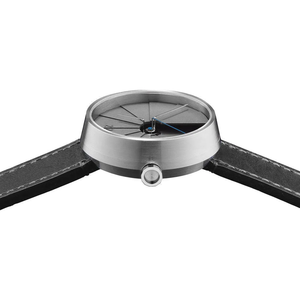 22 Design Studio 4th Dimension Urban Watch | Gray/Black Leather