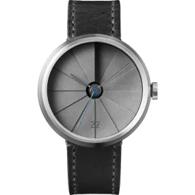 22 Design Studio 4th Dimension Urban Watch | Gray/Black Leather