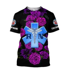 3D All Over Print Nurse Shirt, Premium Nurse Personalized Name Unisex Shirts