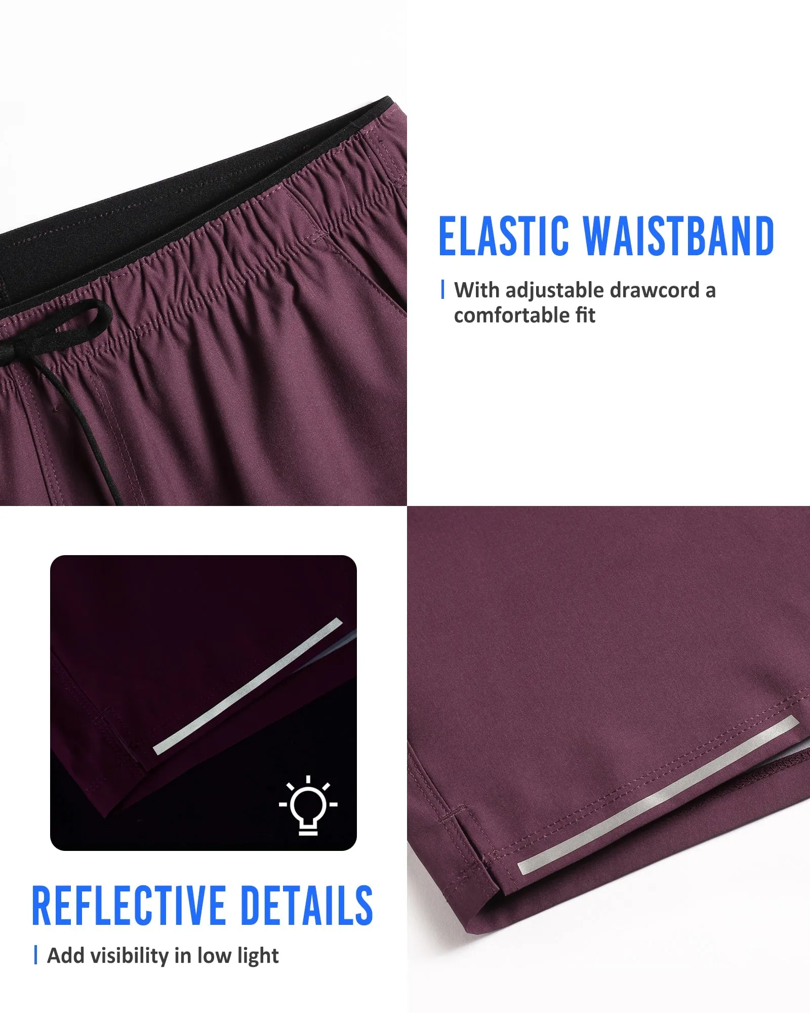 6 Inch Wine Running Workout Shorts