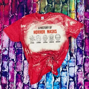 A History of Horror Masks Bleached Shirt