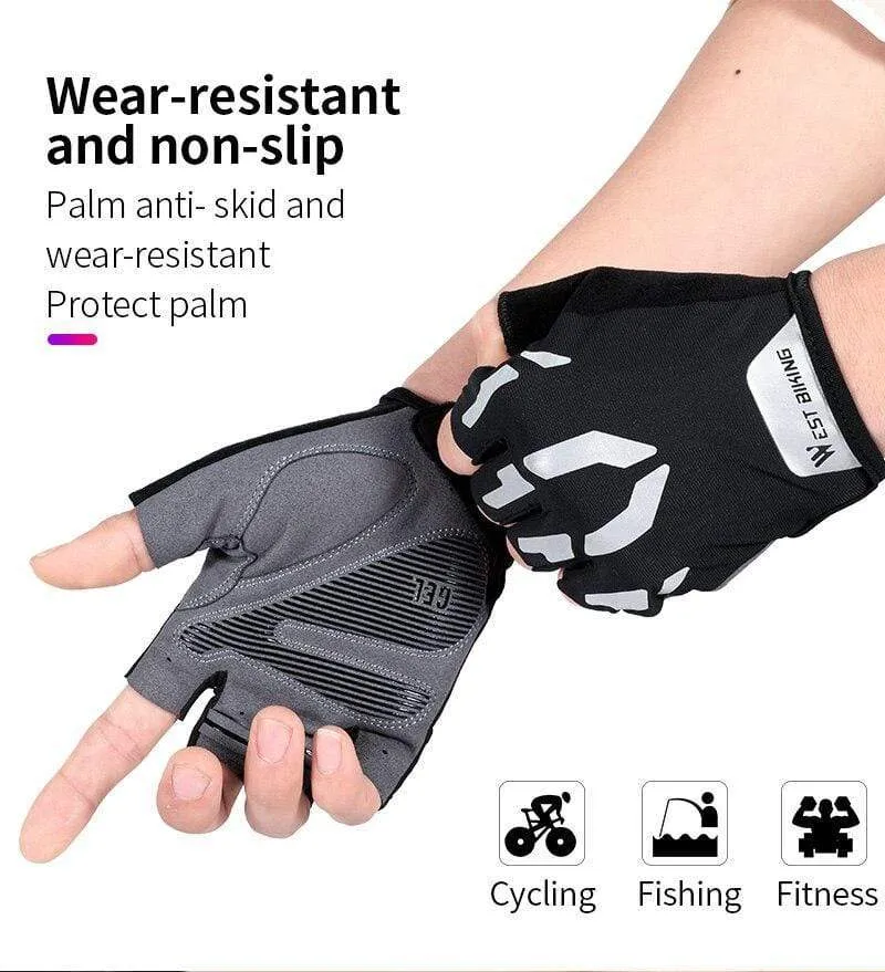 Anti Slip Gel Pad Bicycle Gloves Gel Pad Short Half Finger Cycling Gloves Breathable Outdoor Sports Men MTB Bikes Gloves