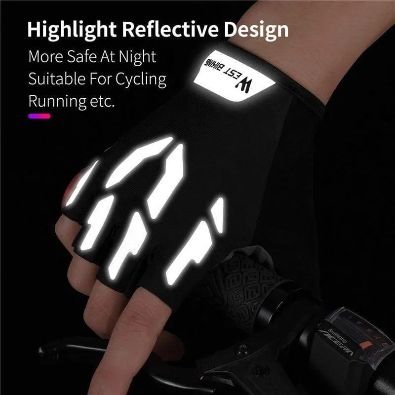 Anti Slip Gel Pad Bicycle Gloves Gel Pad Short Half Finger Cycling Gloves Breathable Outdoor Sports Men MTB Bikes Gloves