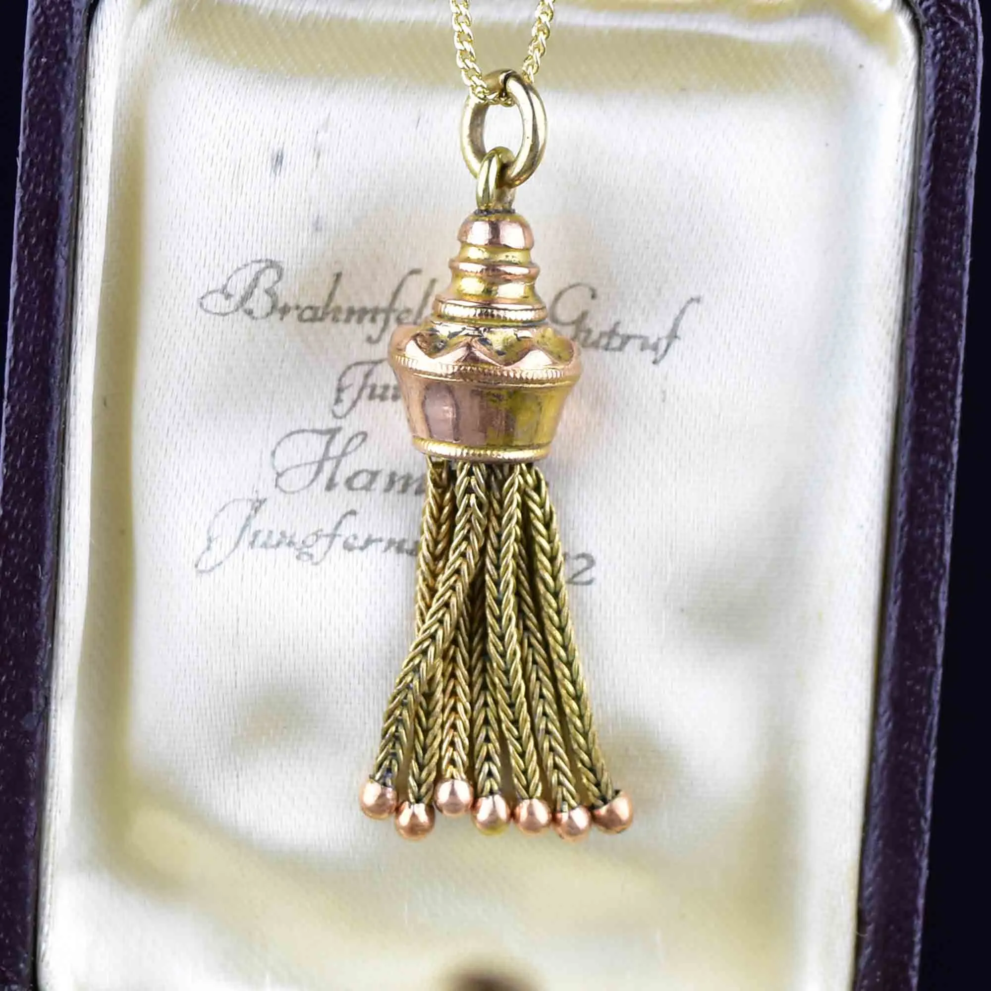 Antique Albertina Watch Tassel Fob Pendant Necklace