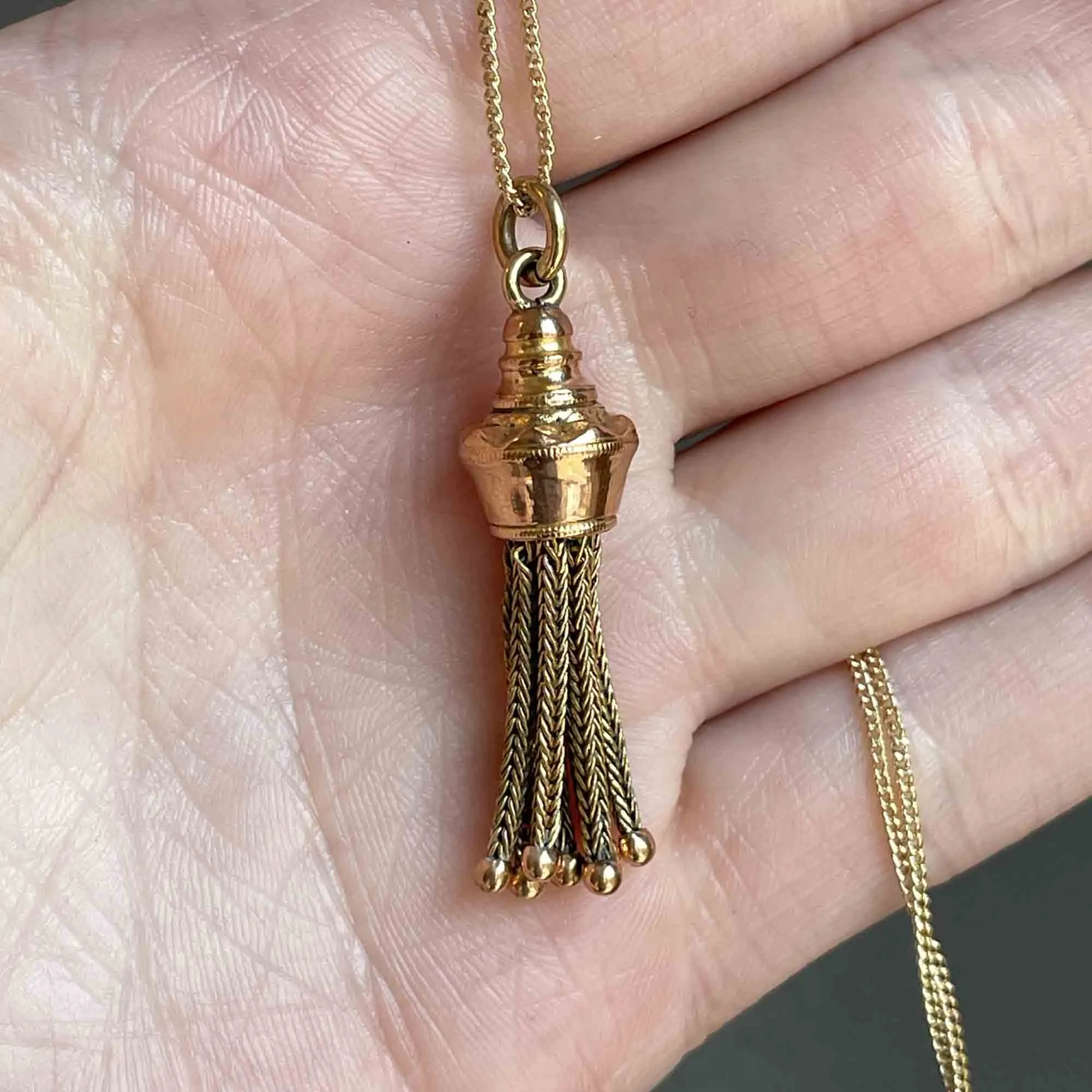 Antique Albertina Watch Tassel Fob Pendant Necklace