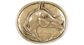 Arabian Horse Belt Buckle Yellow Bronze Handmade Arabian Horse Jewelry  ARB1-BZBK