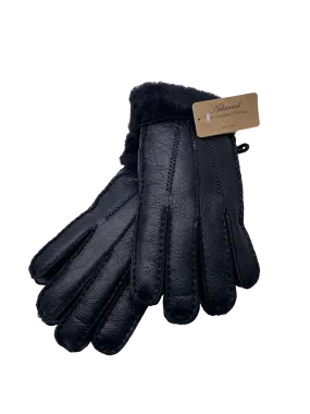 Ashwood Black Fine Leather Gloves UK S/M