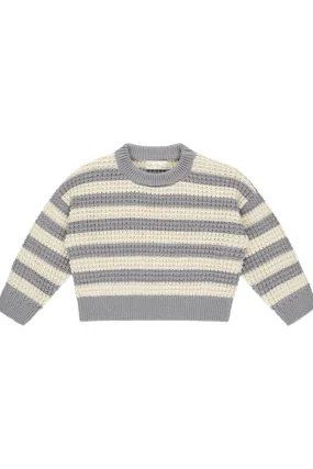 Aspen Sweater | Dusty Blue Stripe