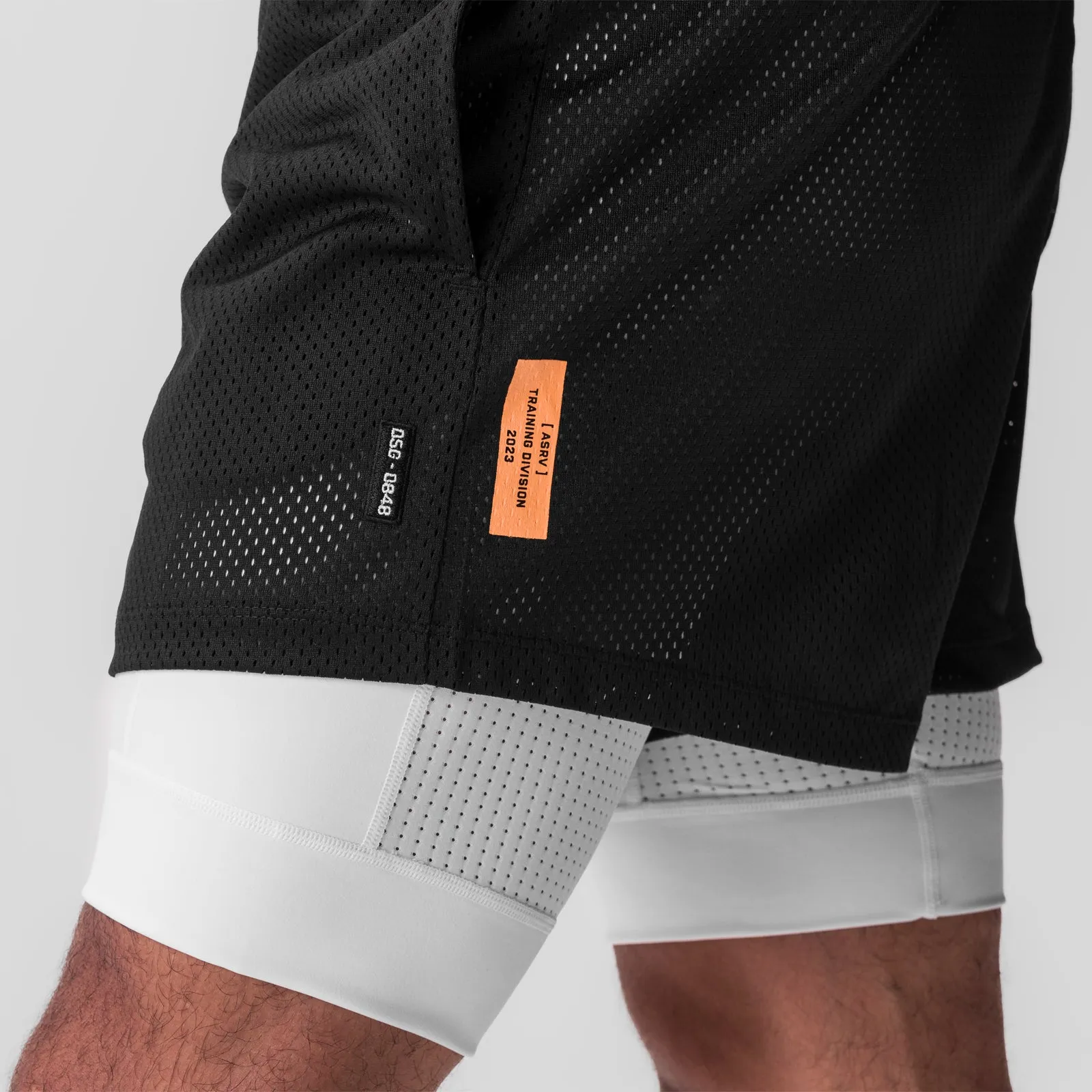 ASRV Silverplus Mesh 5" Shorts - Black/White