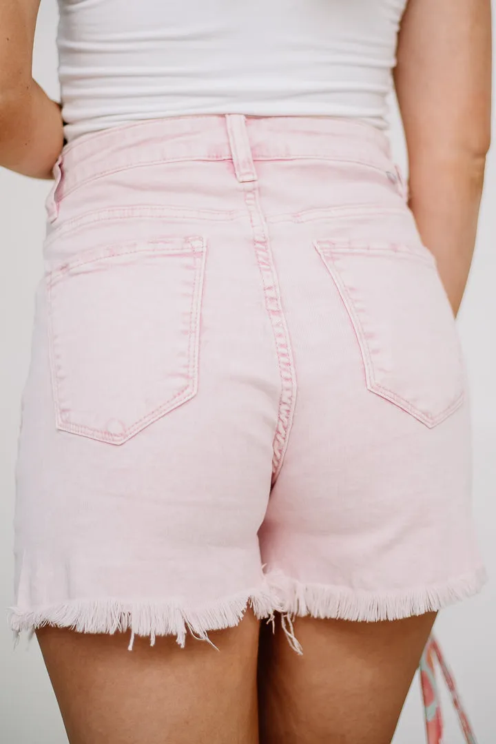 Back Around Denim Shorts | Acid Pink