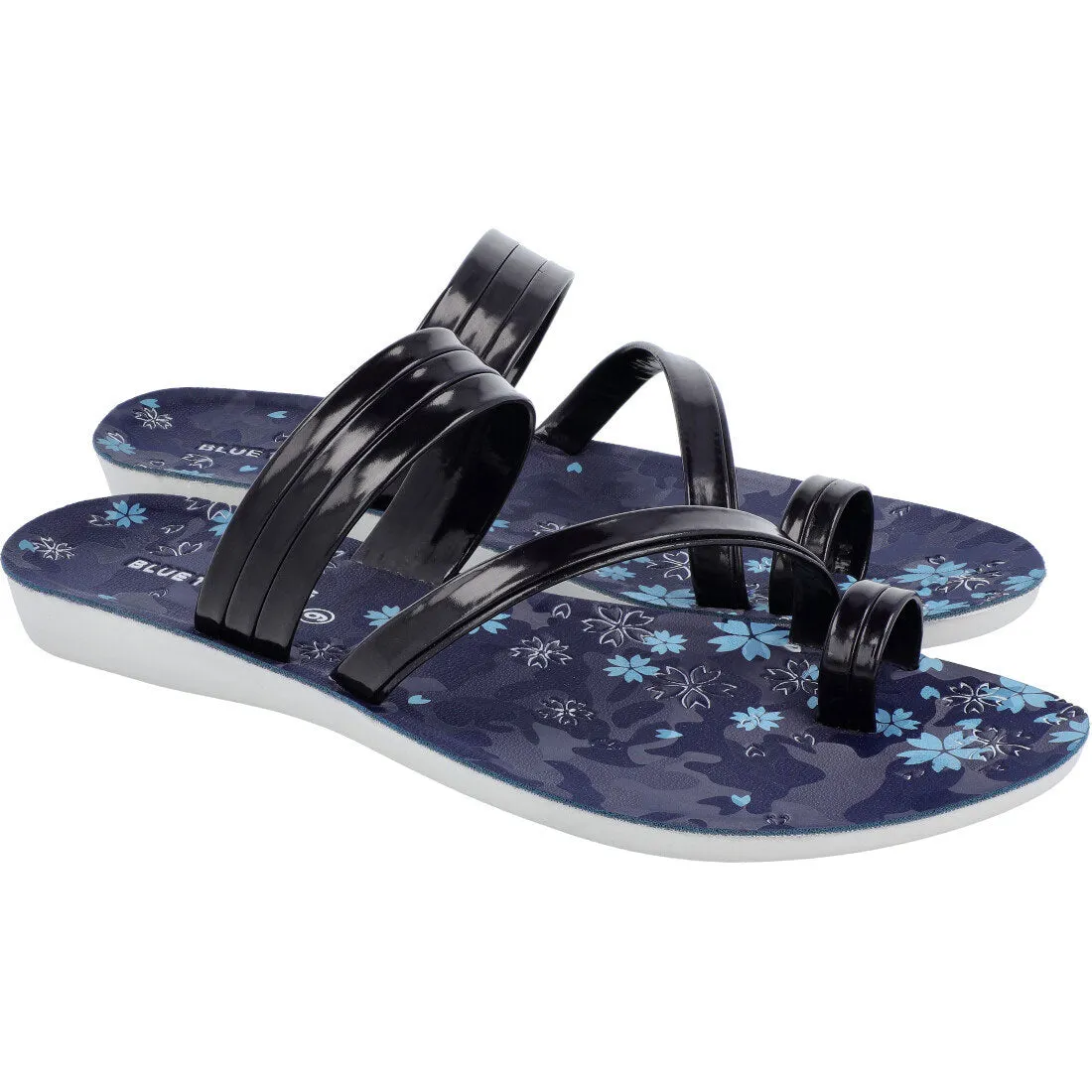 Blue Tyga Womens Cross Strap Slide Sandals  - BT2304 Blue