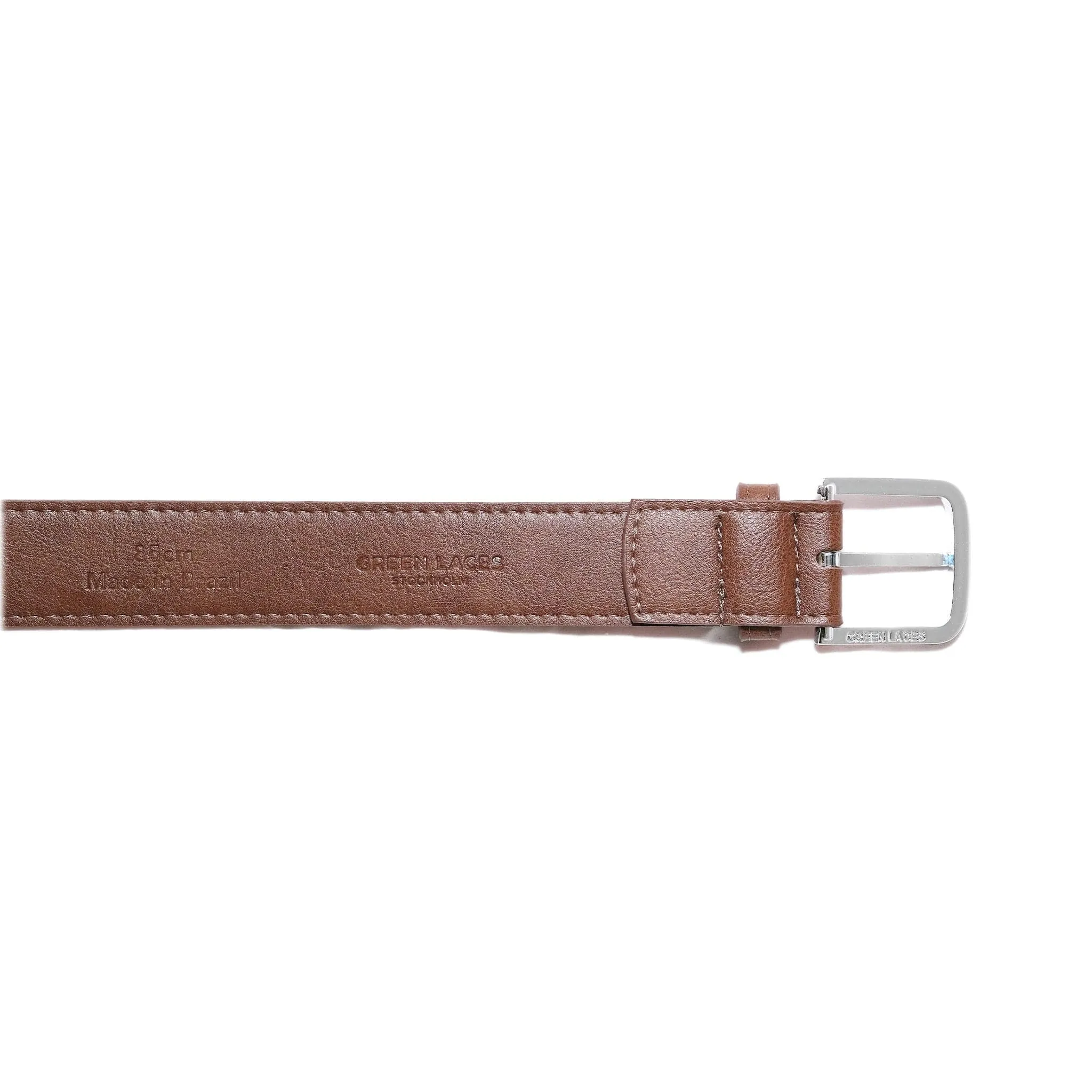 Bo Silver Buckle Vegan Belt | Chestnut