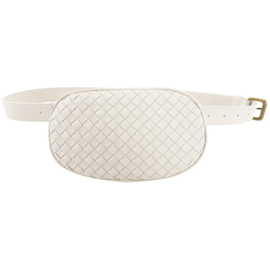 Bottega Veneta Ivory Intrecciato Leather Belt Bag