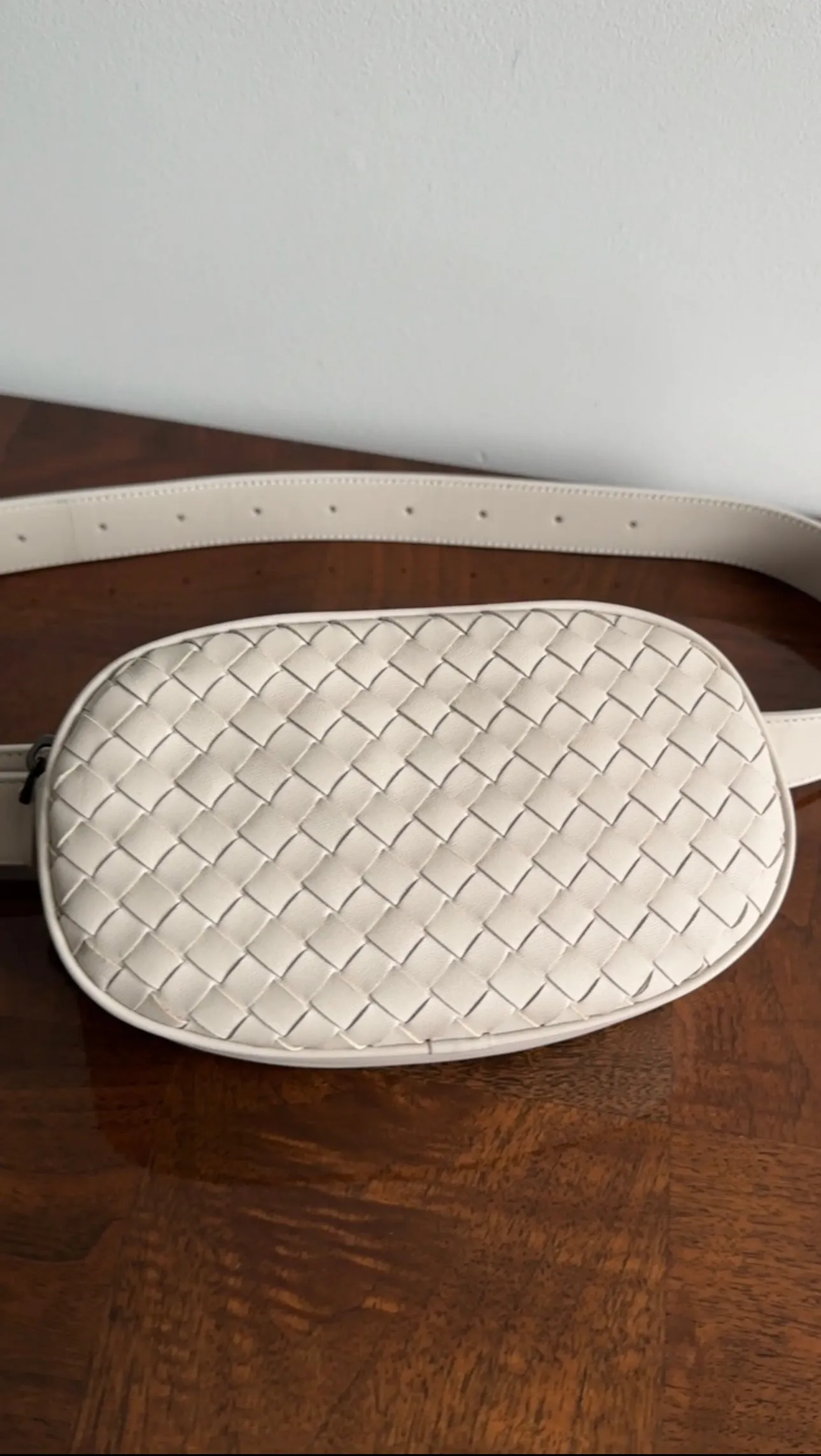 Bottega Veneta Ivory Intrecciato Leather Belt Bag