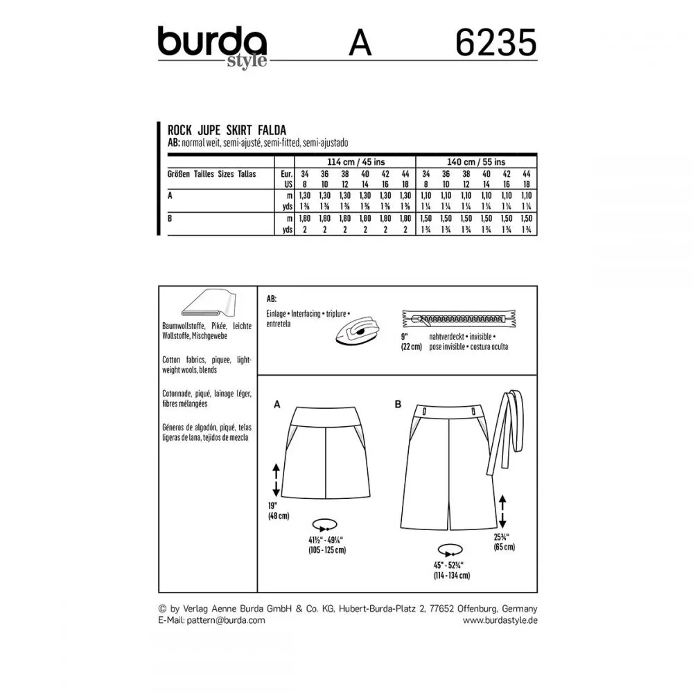 Burda Skirts 6235