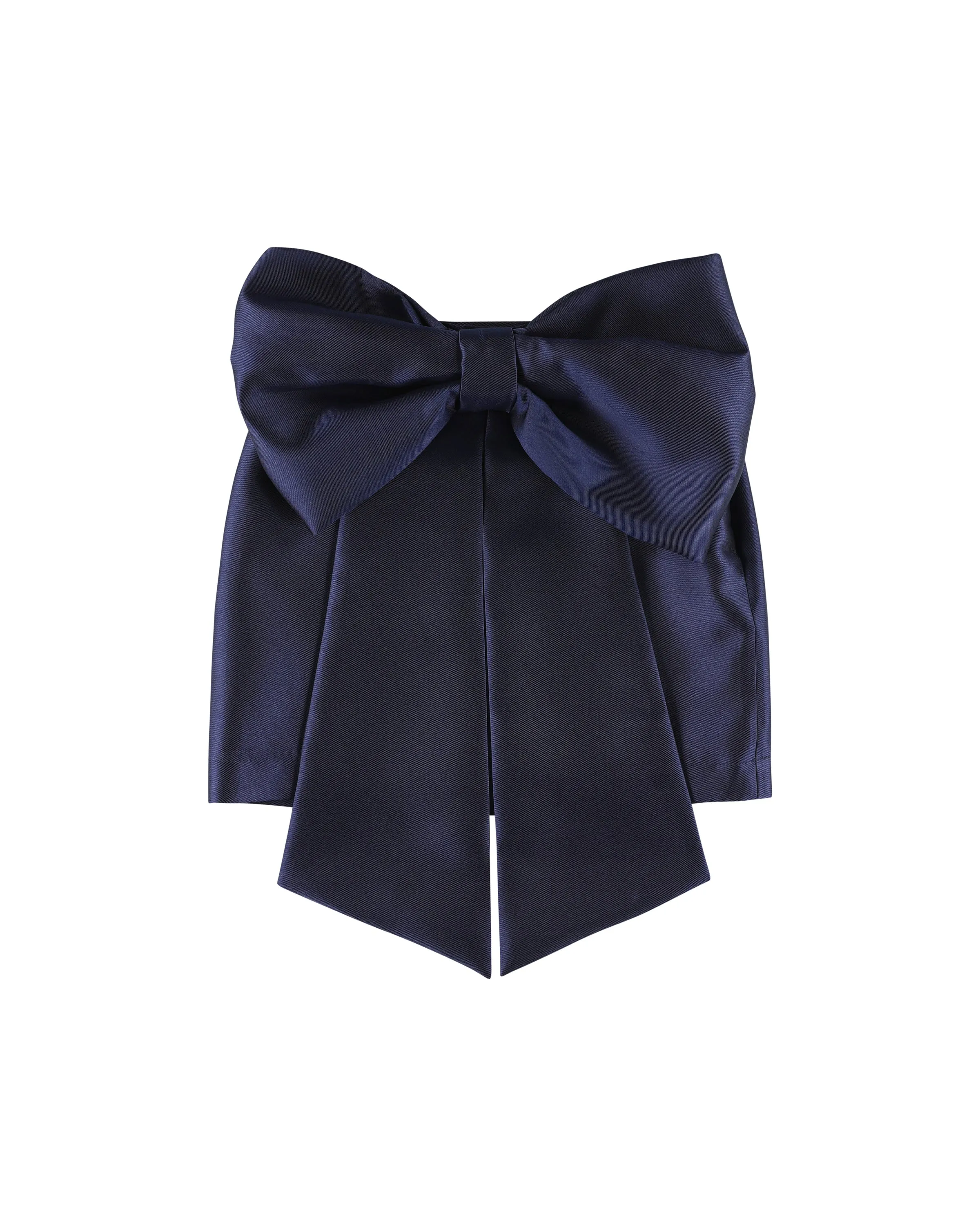 CAROLINE BOSMANS Bow Tafetta Mini Skirt in Dark Blue