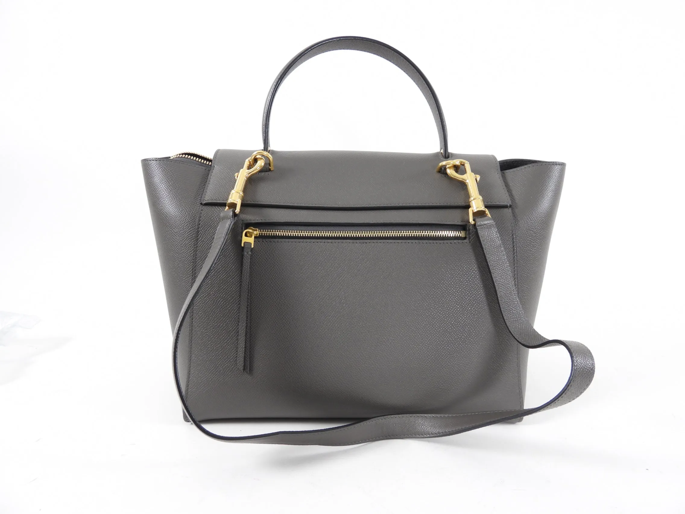 Celine Grey Mini Grained Leather Belt Bag