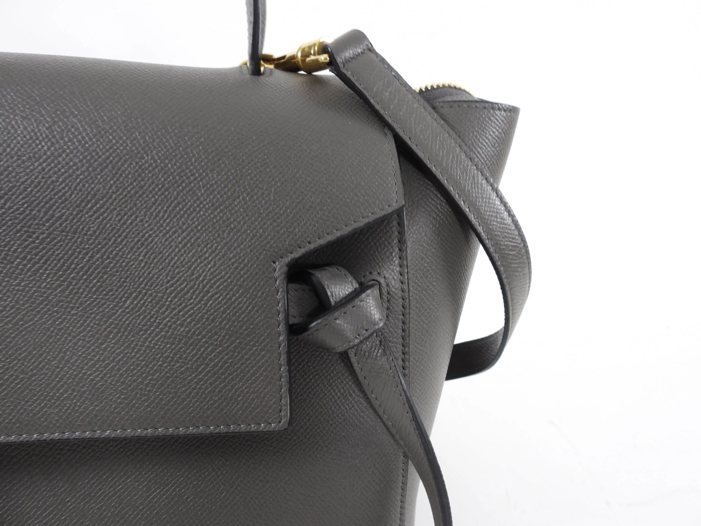 Celine Grey Mini Grained Leather Belt Bag