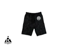 Chrome Hearts Cemetery Cross Print Shorts Black