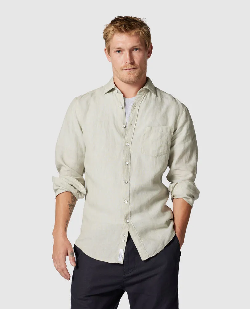 Coromandel LInen Sports Fit Shirt - Flax