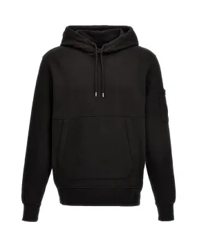 CP Company Brushed & Emerized Diagonal Fleece Lens Hoodie Nero