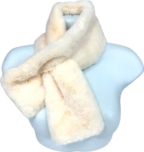 Cream Faux Fur Neck Scarf One Size