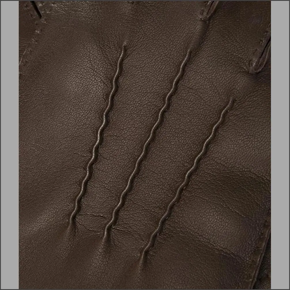 Dents Shaftesbury Cashmere Lined Touchscreen Brown Leather Gloves..