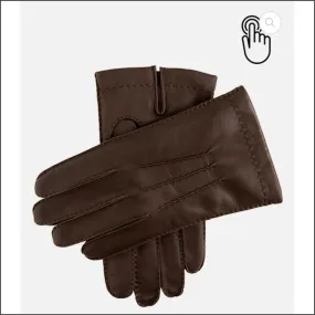 Dents Shaftesbury Cashmere Lined Touchscreen Brown Leather Gloves..