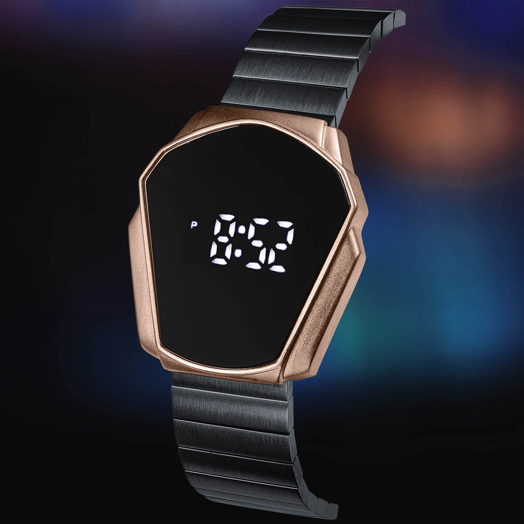 Ferro Digital Black & Rose Gold Men's Watch