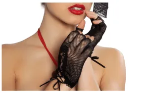 Fishnet Lace-Up Gloves