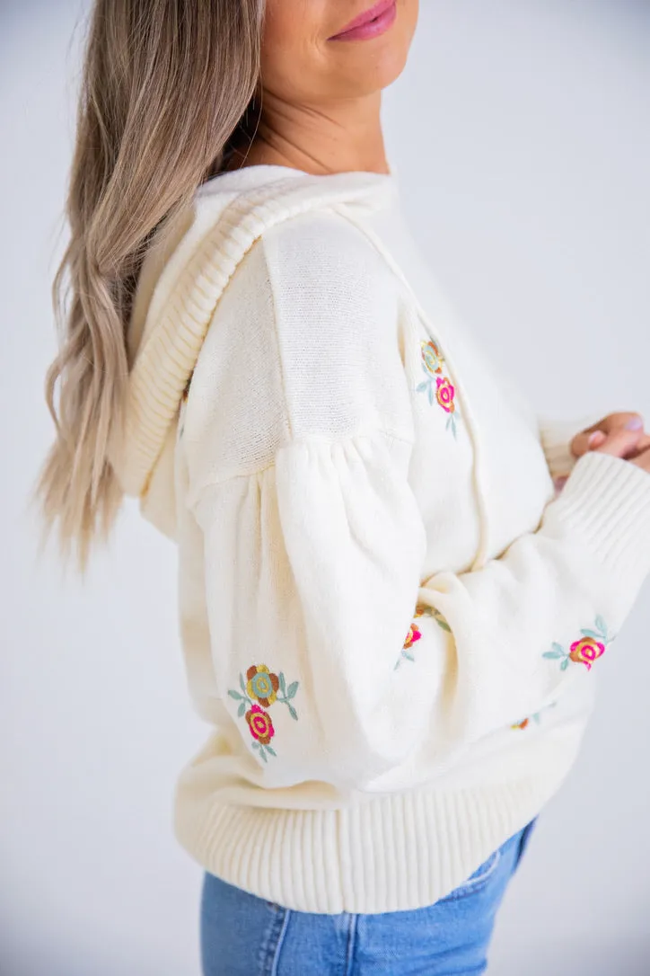 Floral Novelty Sweater Hoodie