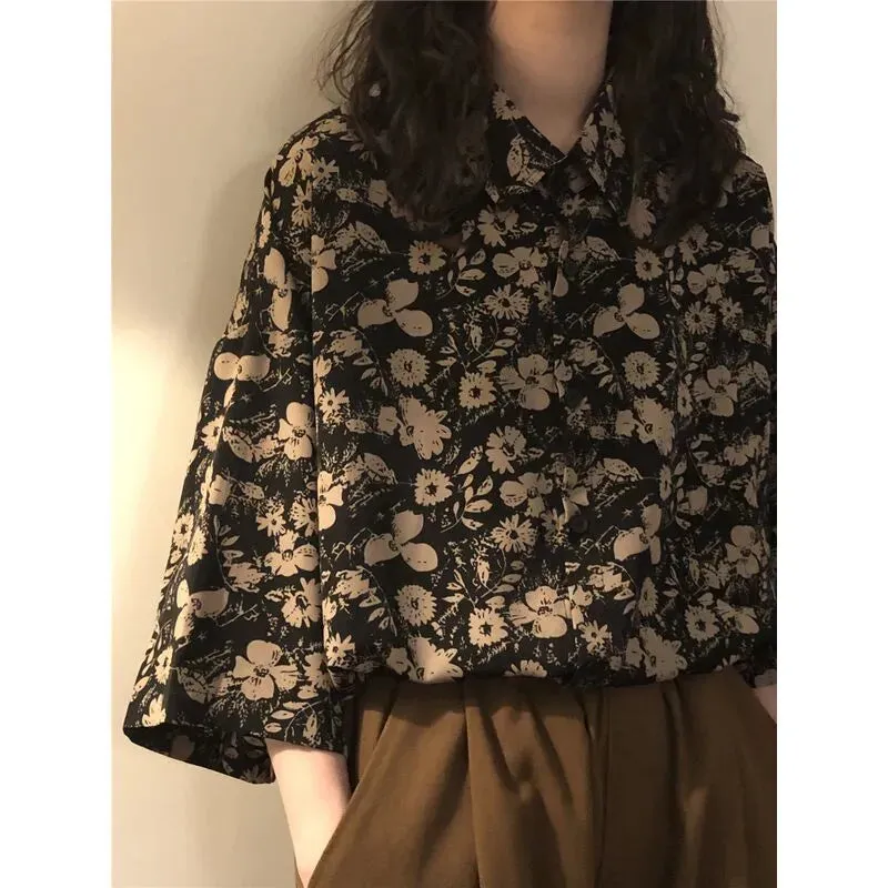 Floral Print Vintage Blouse