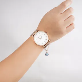 Fortune Rose Gold Watch & Charm Set