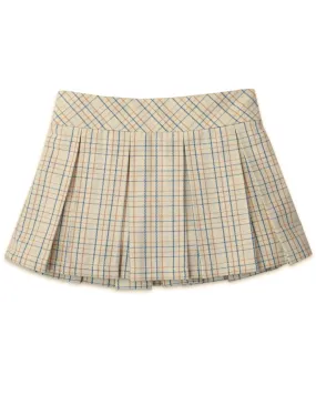 GINGERSNAPS SS24 Baby Marina Checkered Pleated Pull-On Skirt