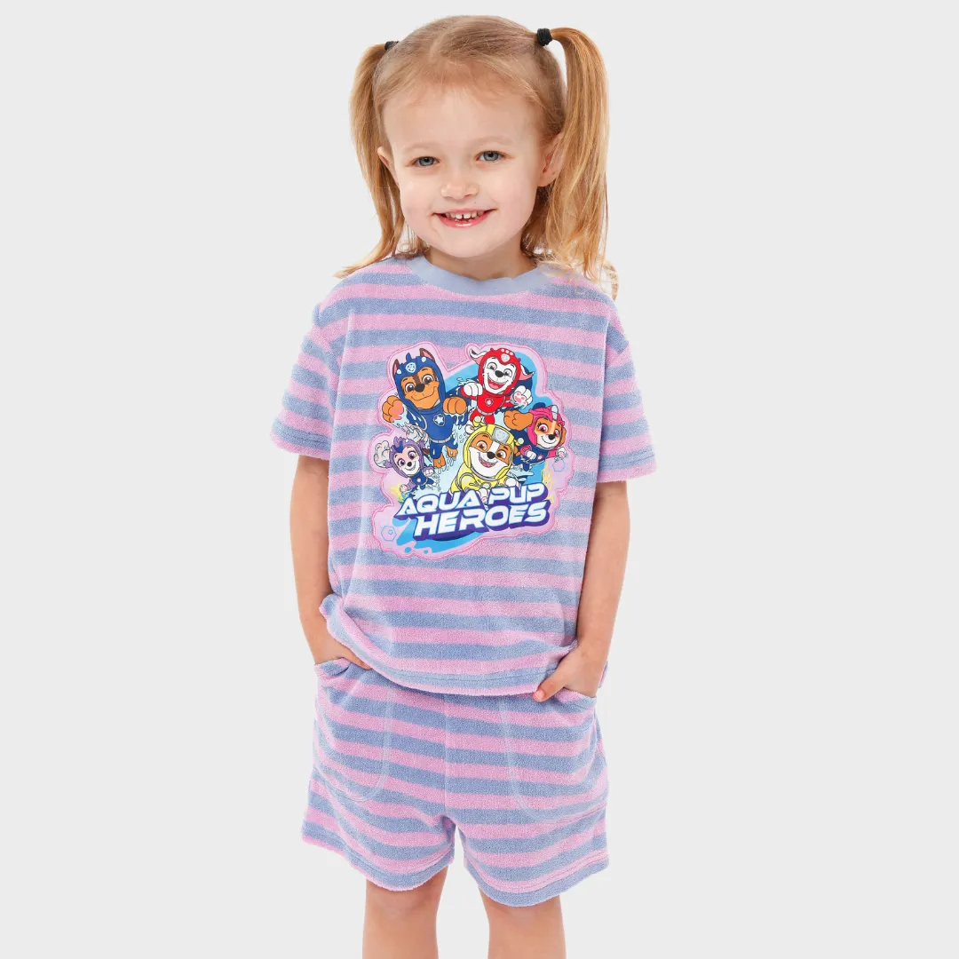 Girls Paw Patrol Towelling T-Shirt and Shorts Set