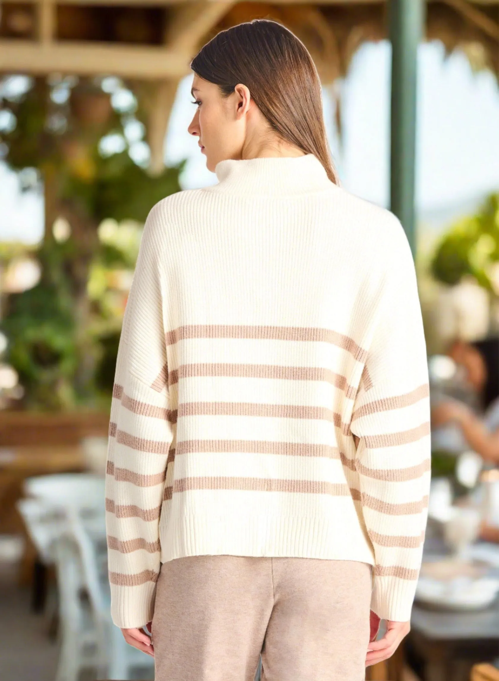 Half Zip Stripe Sweater