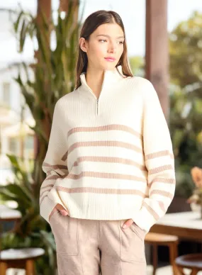 Half Zip Stripe Sweater