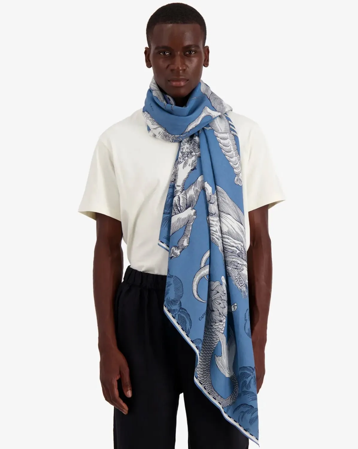 INOUI EDITIONS - 100 Astrologie Scarf in Denim Blue