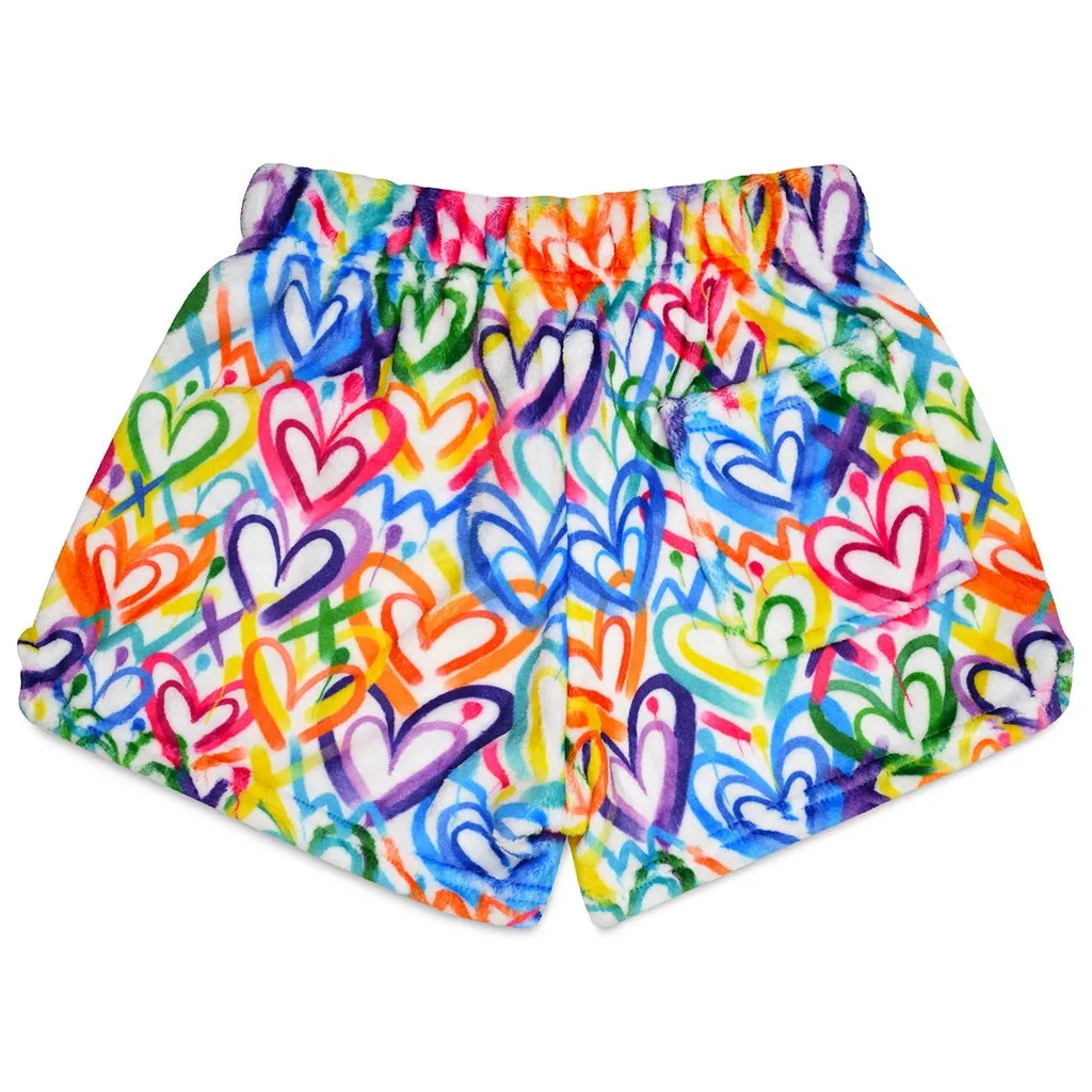 Iscream Corey Paige Hearts Plush Shorts