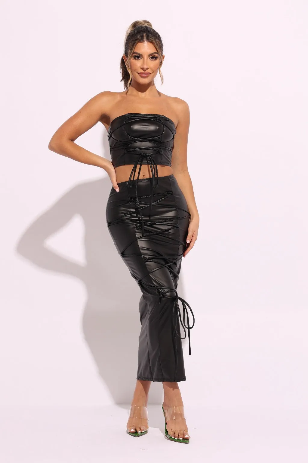 Lace Up Views Maxi Skirt Set