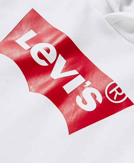 Levis Boys' Batwing Screenprint Hoodie 9E8778-001 white