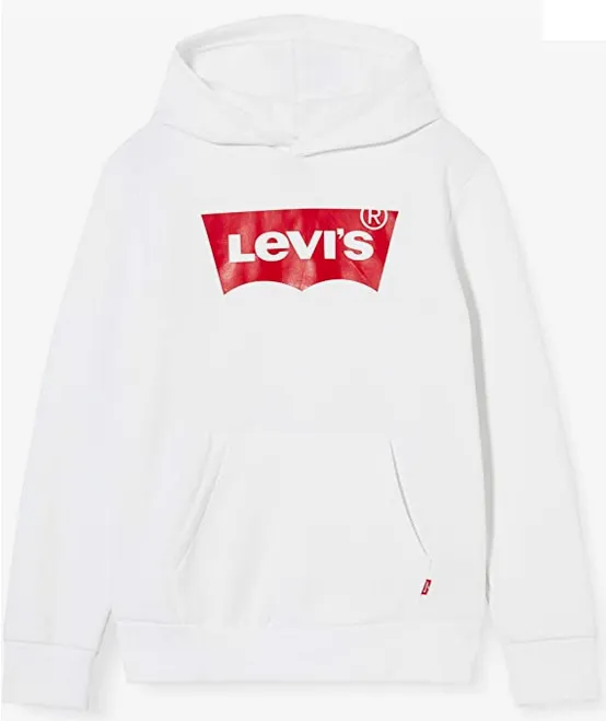 Levis Boys' Batwing Screenprint Hoodie 9E8778-001 white