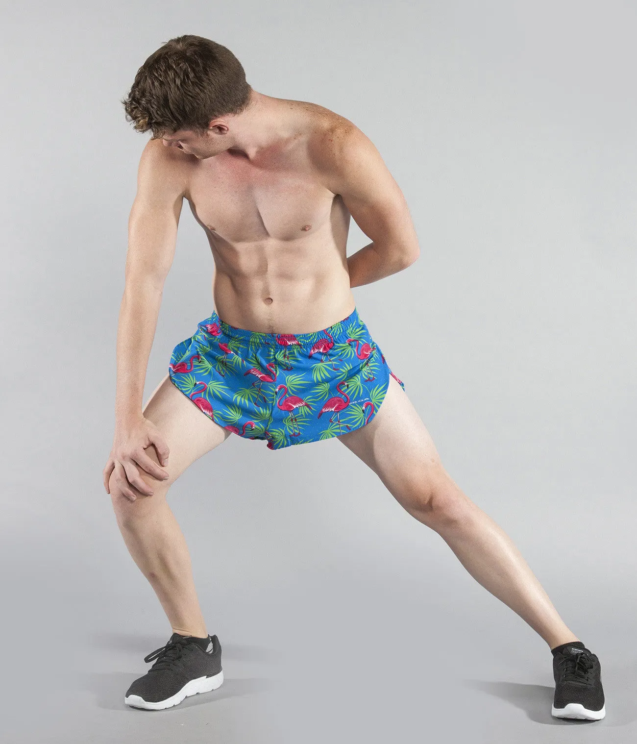 Men's 1" Elite Split Shorts- Flamingo Turquoise