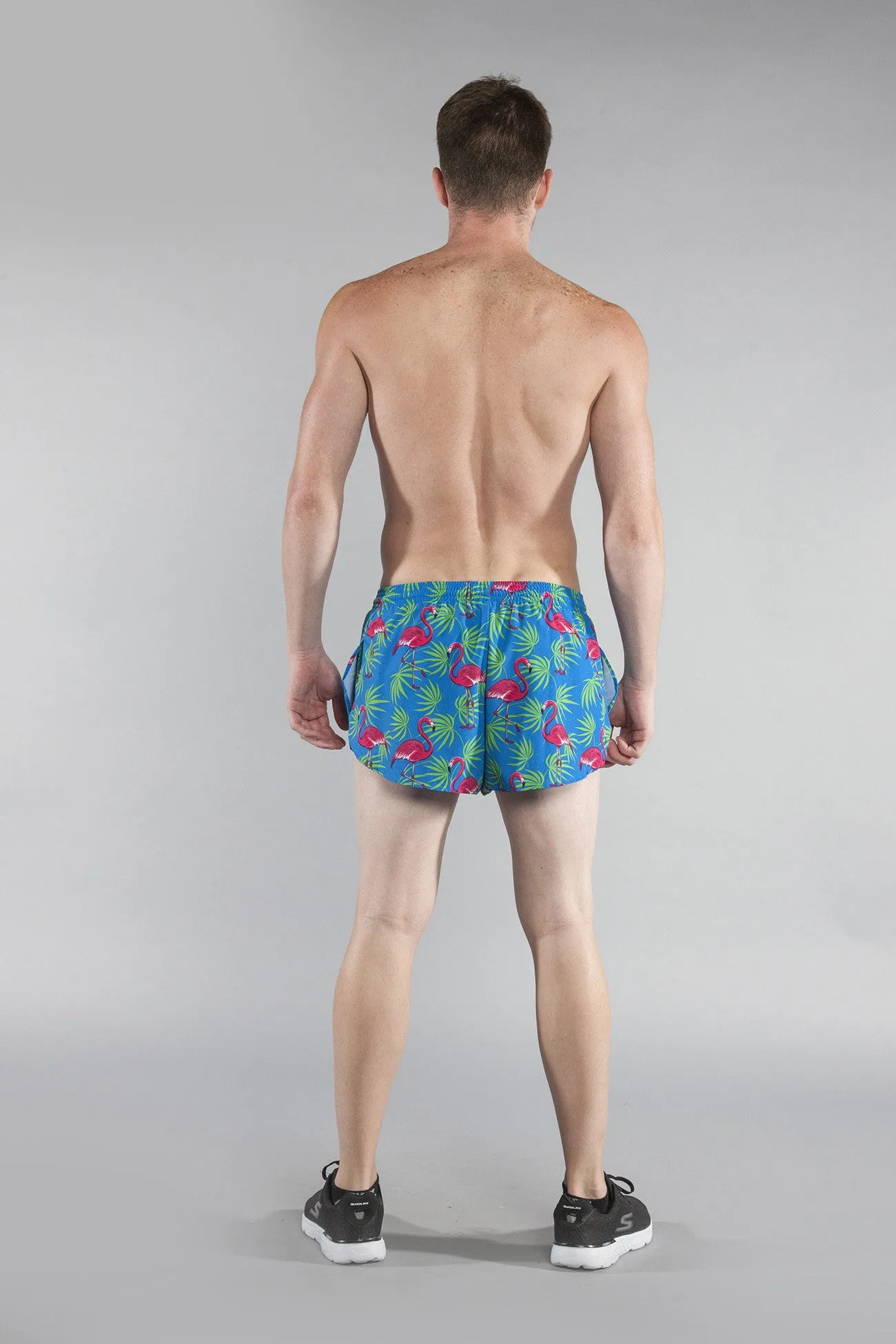 Men's 1" Elite Split Shorts- Flamingo Turquoise