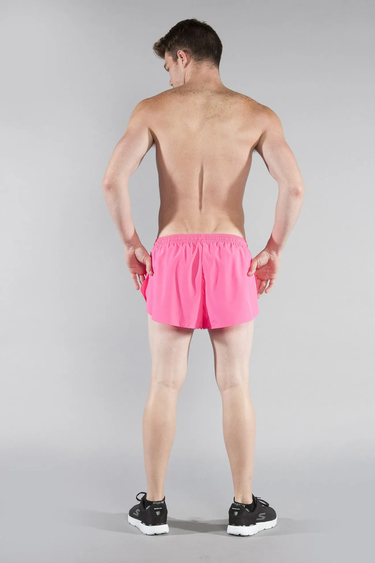 Men's 1" Elite Split Shorts- Hot Pink