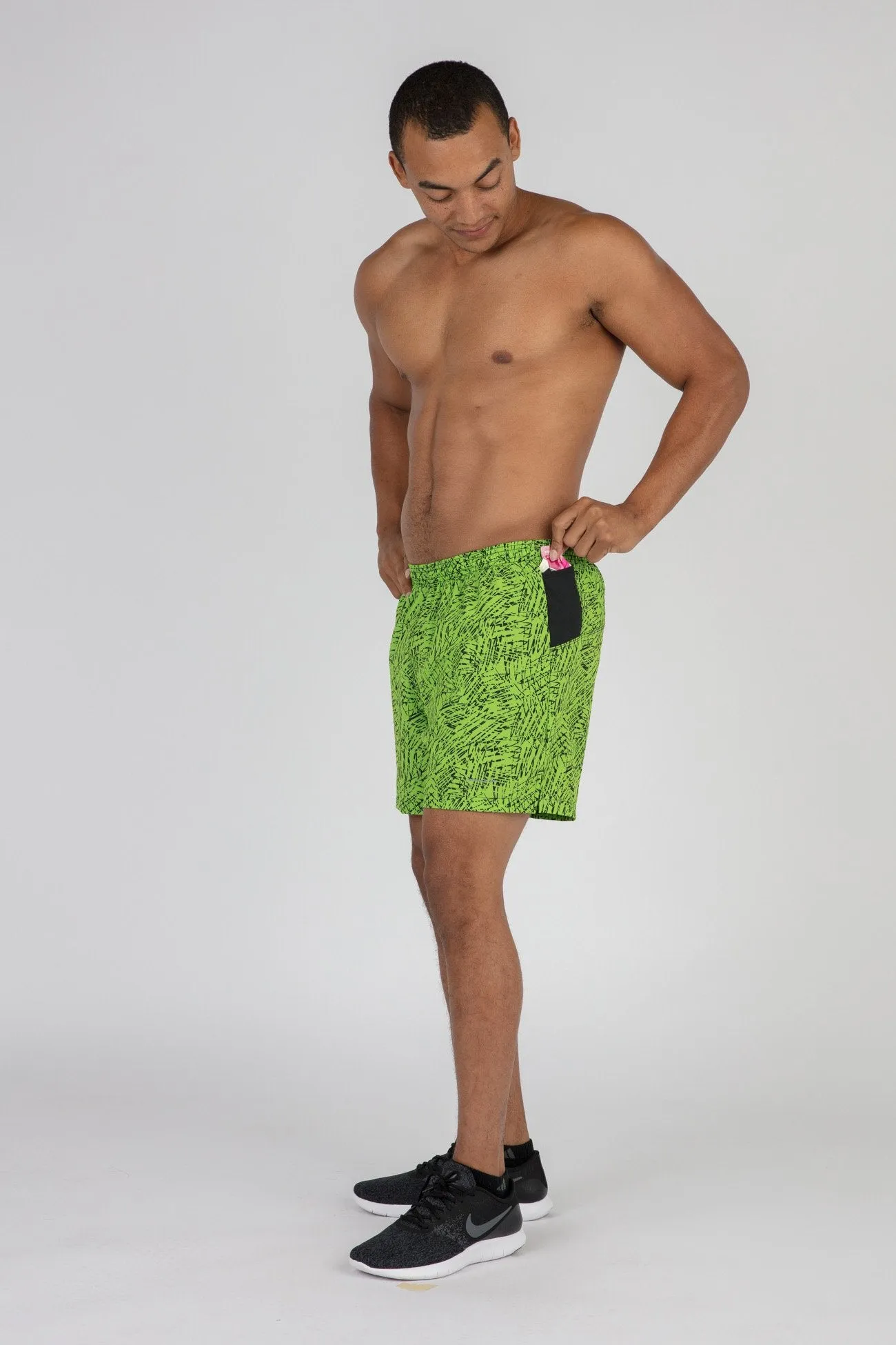 Men's 2-N-1 5 Inch Ultra Running Shorts- Hyper Lime