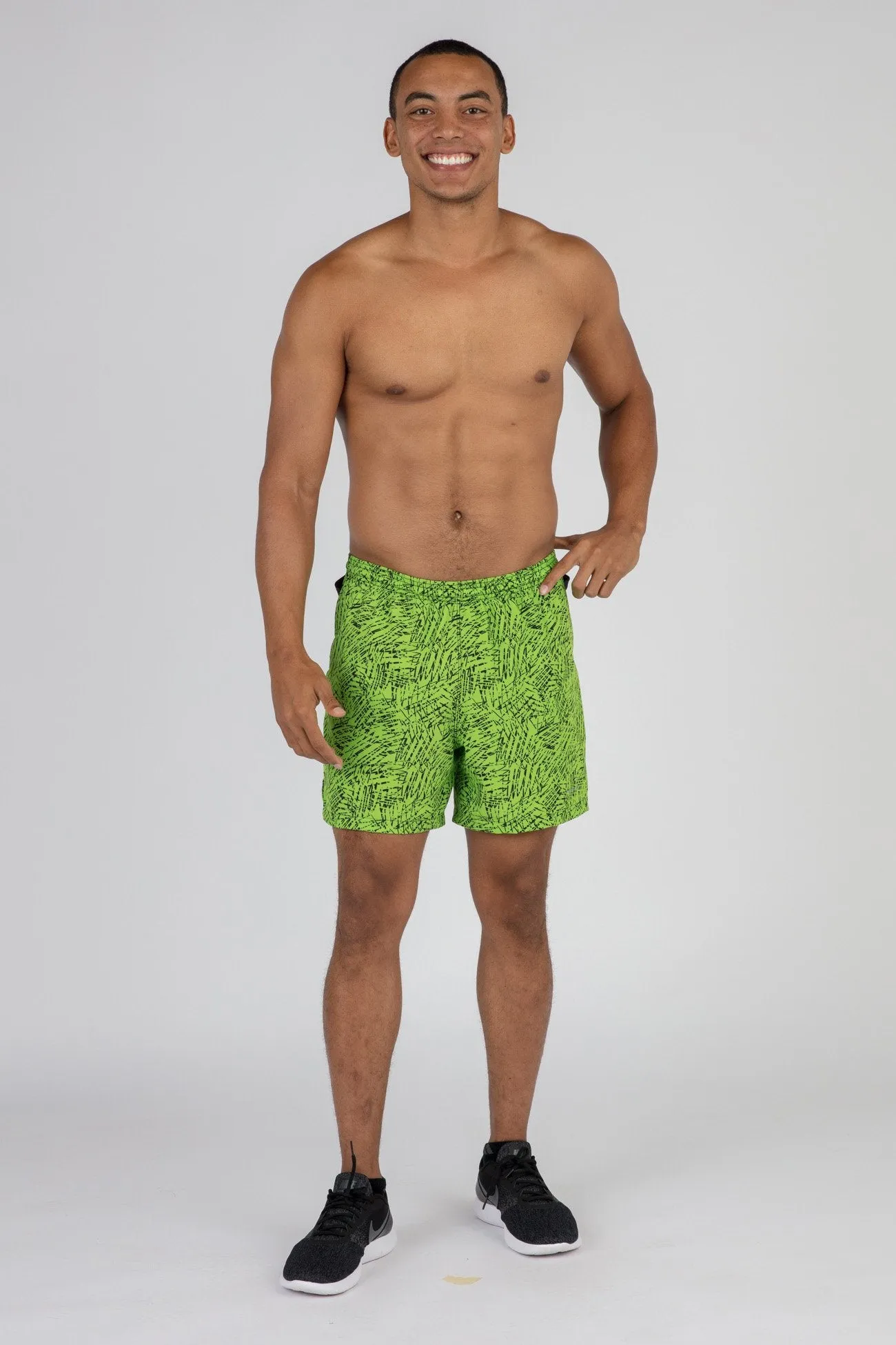 Men's 2-N-1 5 Inch Ultra Running Shorts- Hyper Lime