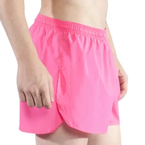 Men's 3" Half Split Trainer Shorts- Hot Pink